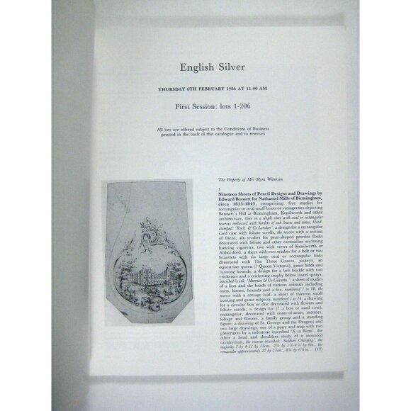 Sothebys Auction Catalog 1986 English Silver European Silver London Tiffany - Picture 4 of 7